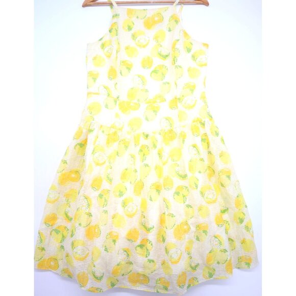 Ann Taylor Petite Lemon Sundress Size 10P Strap Babydoll Fabric Lined Summer - Picture 9 of 9